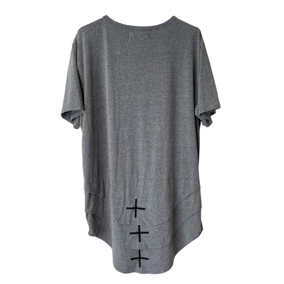 Homme + Femme Los Angeles Men’s T-Shirt Round Hem Bottom Gray Black Size XXL - Picture 5 of 8